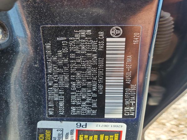 2013 TOYOTA CAMRY