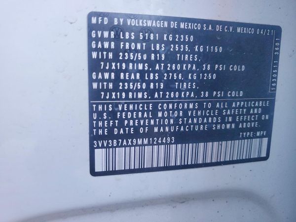 2021 VOLKSWAGEN TIGUAN SE, SE R-Line Black, SEL
