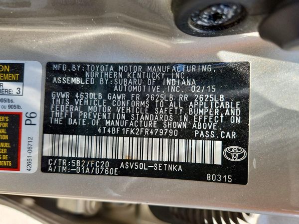 2015 TOYOTA CAMRY