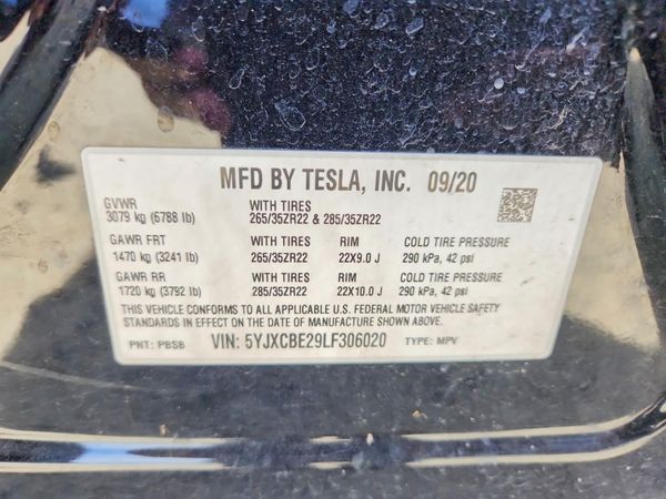 2020 TESLA MODEL X