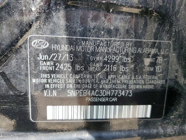 2013 HYUNDAI SONATA