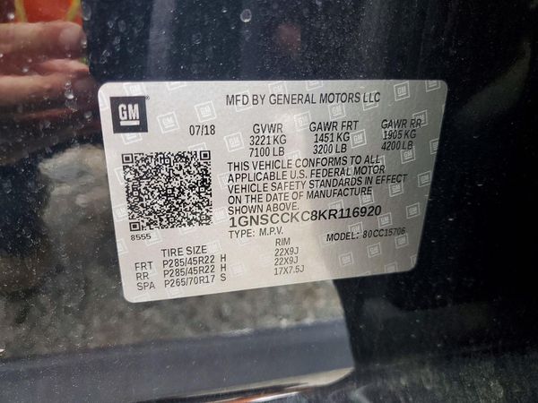 2019 CHEVROLET TAHOE