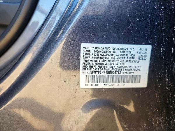 2016 HONDA PILOT EXL-N