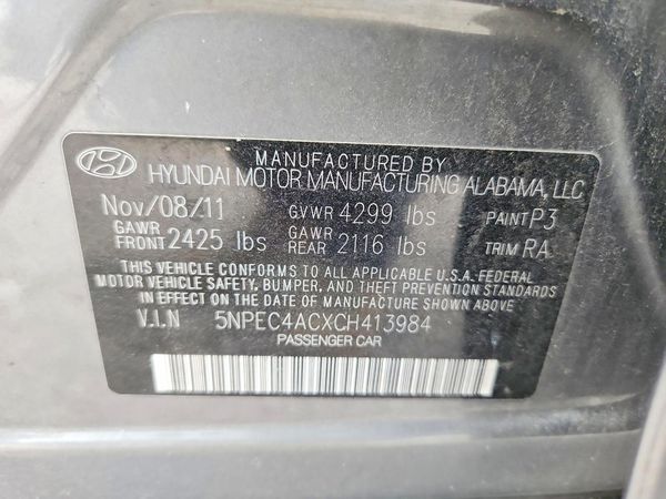2012 HYUNDAI SONATA
