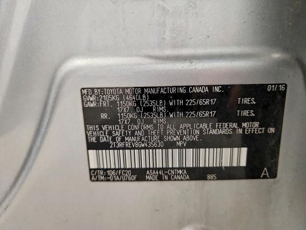 2016 TOYOTA RAV4 XLE (M Grade)