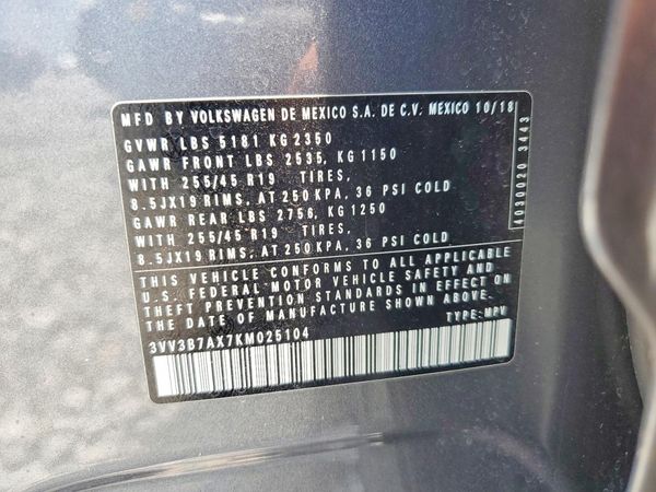 2019 VOLKSWAGEN TIGUAN