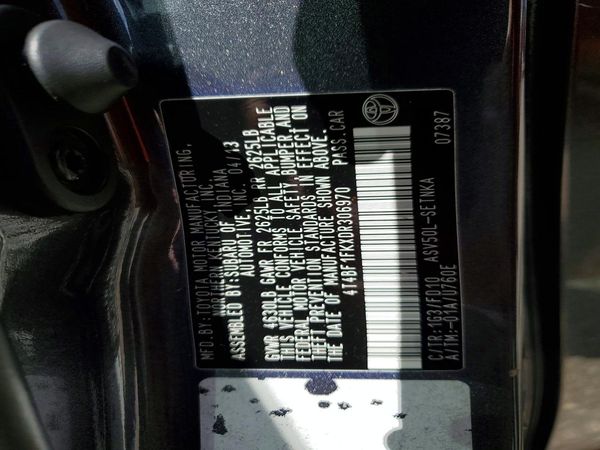 2013 TOYOTA CAMRY