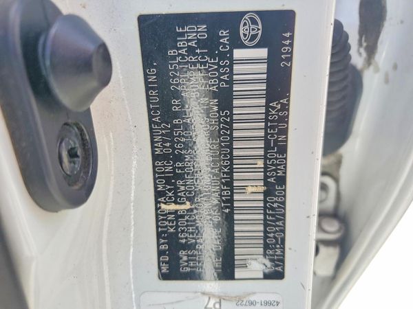 2012 TOYOTA CAMRY
