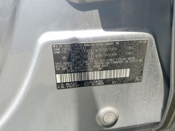 2016 TOYOTA RAV4 Limited (G Grade)