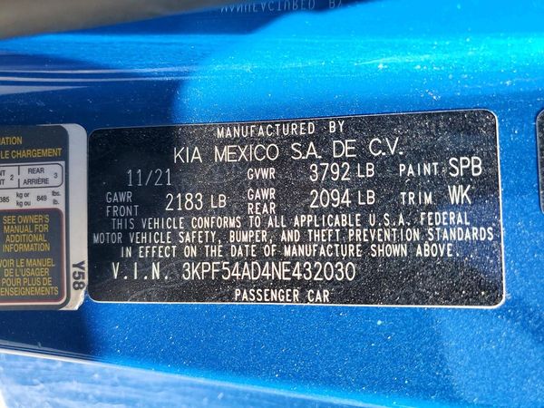 2022 KIA FORTE GT Line