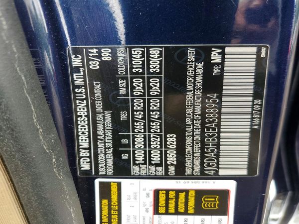 2014 MERCEDES-BENZ ML ML350 4-MATIC