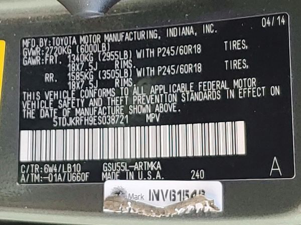 2014 TOYOTA HIGHLANDER Base/Hybrid — VINS