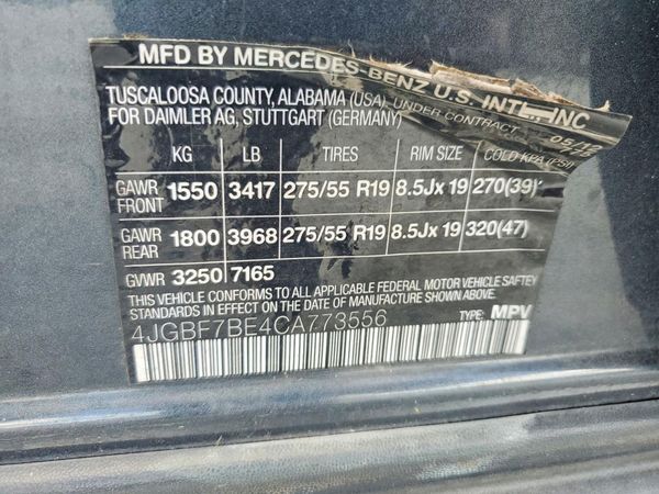 2012 MERCEDES-BENZ GL GL450 4-MATIC