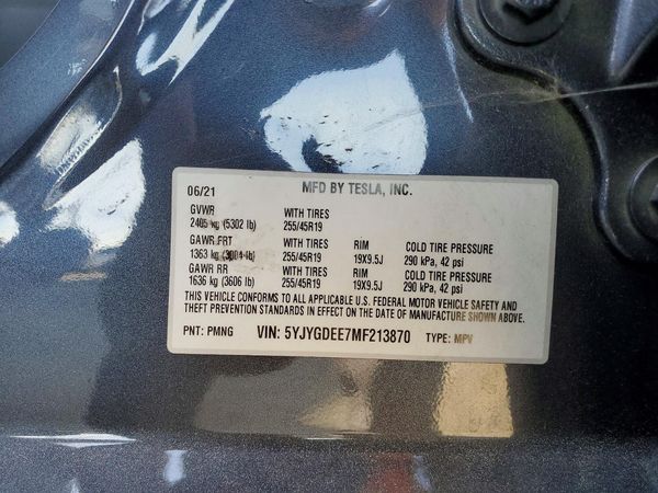 2021 TESLA MODEL Y