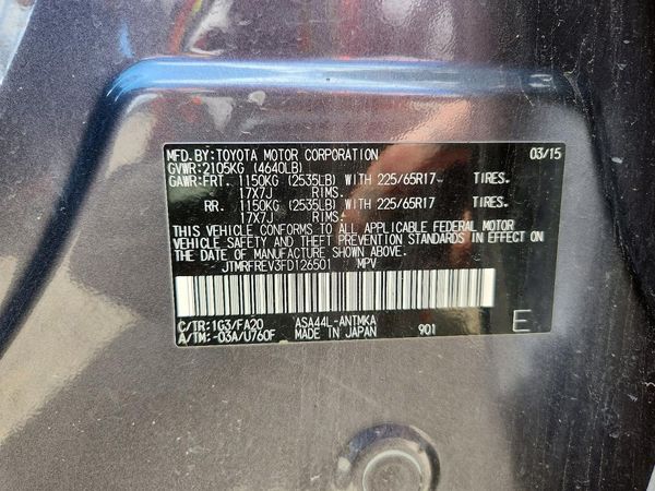 2015 TOYOTA RAV4 XLE (M Grade)