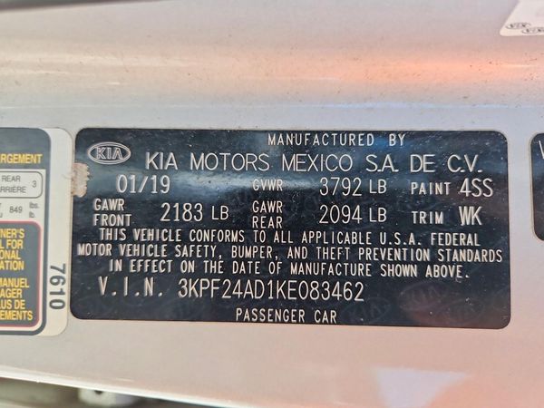 2019 KIA FORTE FE/LX/LXS
