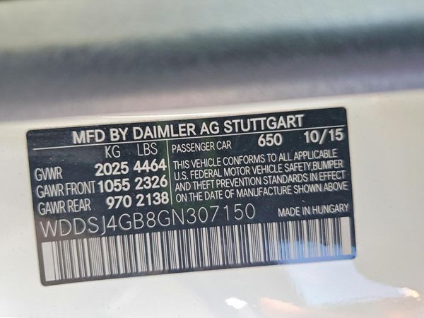 2016 MERCEDES-BENZ CLA CLA250-4M