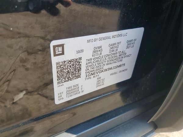 2021 CHEVROLET TRAVERSE LT