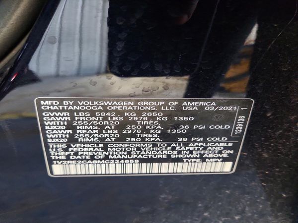 2021 VOLKSWAGEN ATLAS CROSS SPORT 4Motion SE