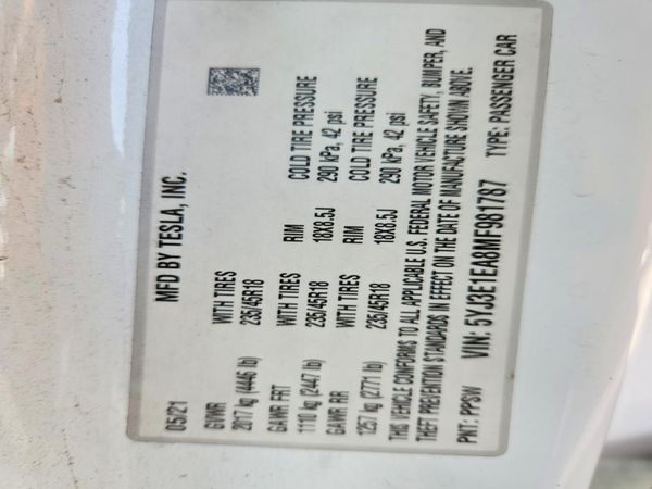 2021 TESLA MODEL 3