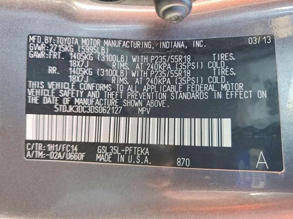 2013 TOYOTA SIENNA