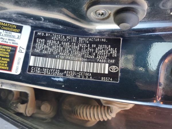 2014 TOYOTA CAMRY — VINS