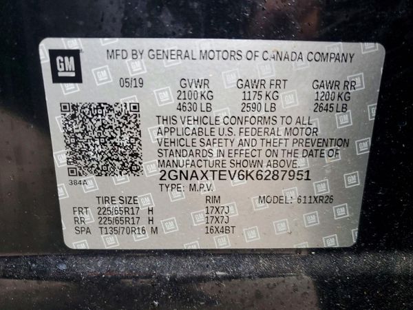 2019 CHEVROLET EQUINOX LT (2FL)