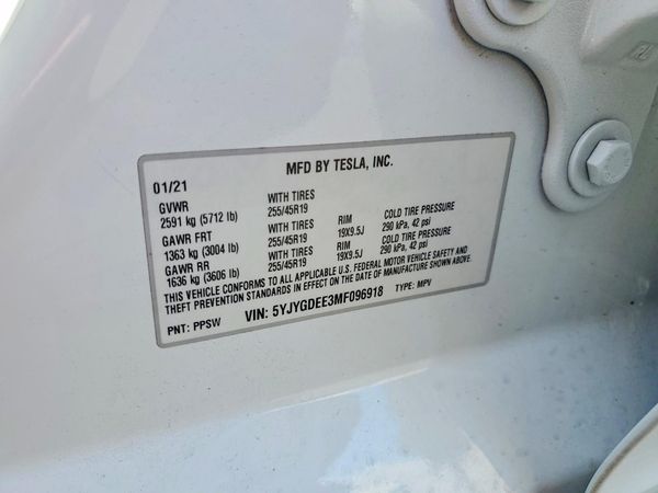 2021 TESLA MODEL Y
