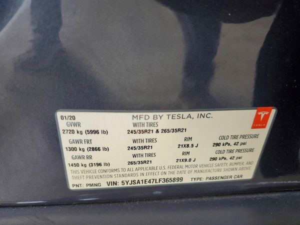 2020 TESLA MODEL S