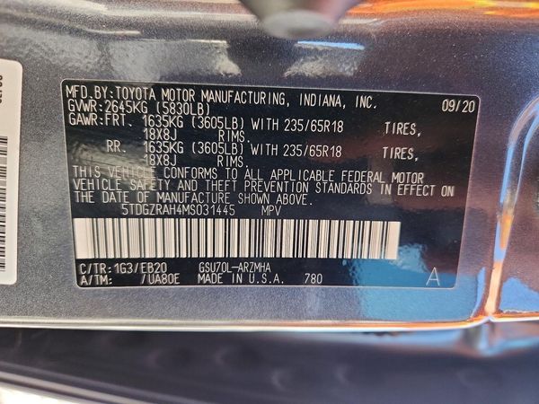 2021 TOYOTA HIGHLANDER XLE