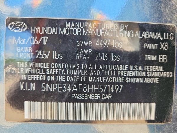 2017 HYUNDAI SONATA