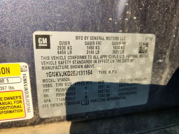2014 CHEVROLET TRAVERSE LTZ