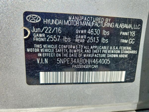 2017 HYUNDAI SONATA