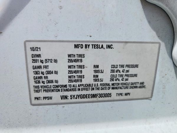 2021 TESLA MODEL Y