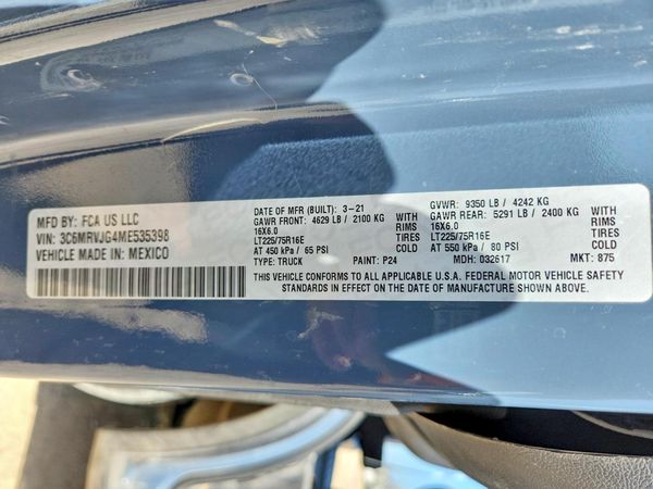 2021 RAM PROMASTER 3500