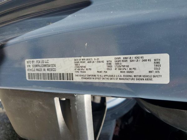 2021 RAM PROMASTER 3500