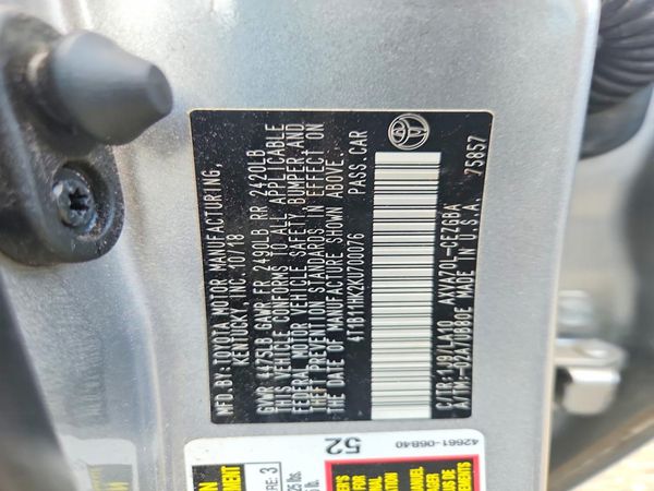 2019 TOYOTA CAMRY L/LE/SE/XLE