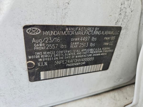 2017 HYUNDAI SONATA SE, Eco
