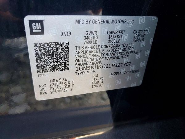 2020 CHEVROLET SUBURBAN LT — VINS