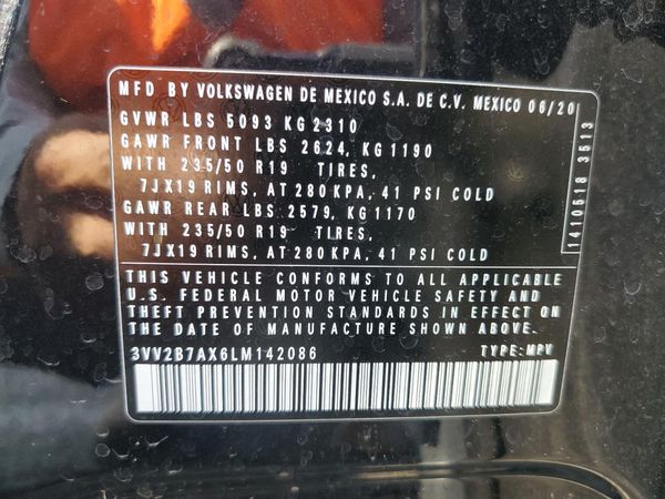 2020 VOLKSWAGEN TIGUAN 4Motion SE, 4Motion SEL
