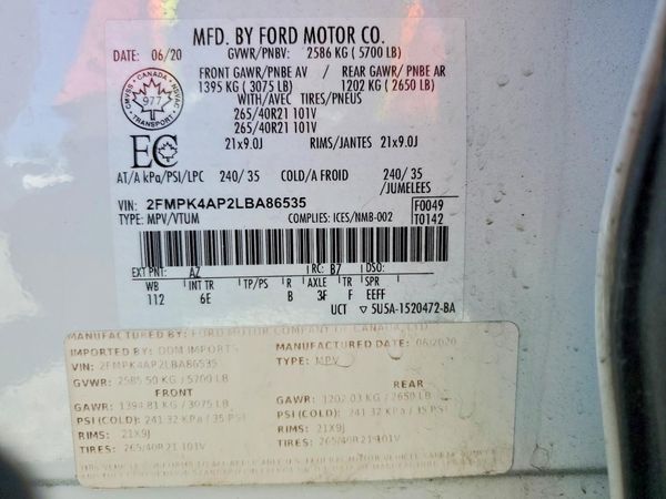 2020 FORD EDGE