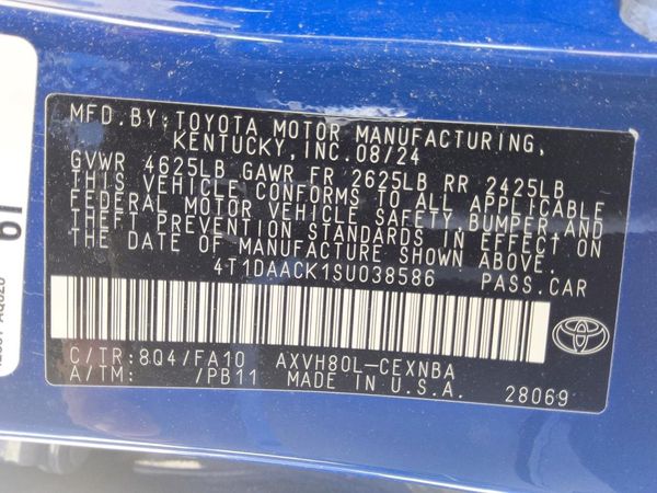 2025 TOYOTA CAMRY — VINS
