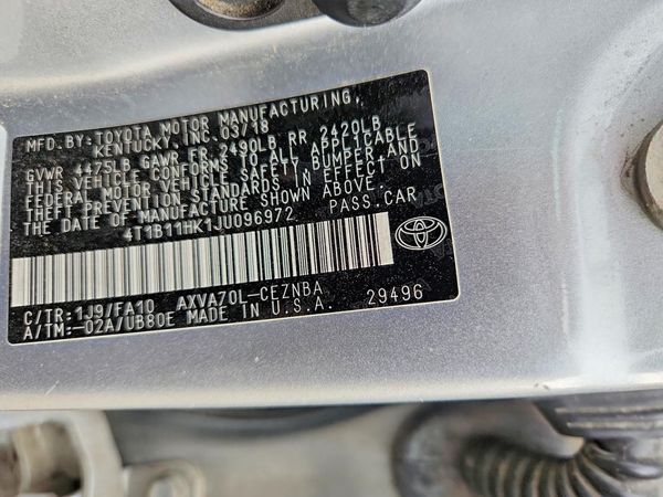 2018 TOYOTA CAMRY
