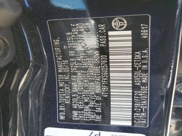 2016 TOYOTA CAMRY