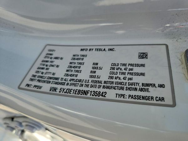 2022 TESLA MODEL 3