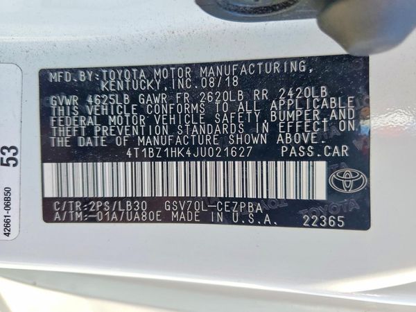 2018 TOYOTA CAMRY