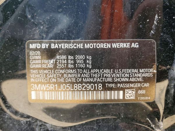 2020 BMW 330I NA