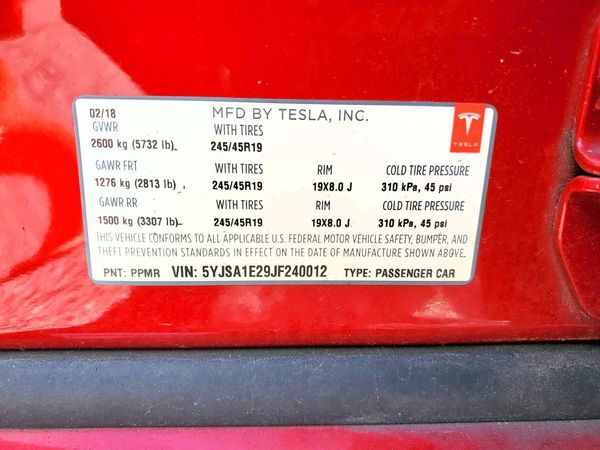 2018 TESLA MODEL S