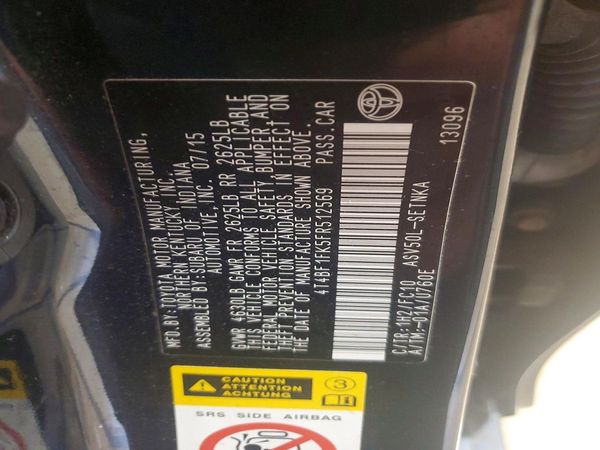 2015 TOYOTA CAMRY