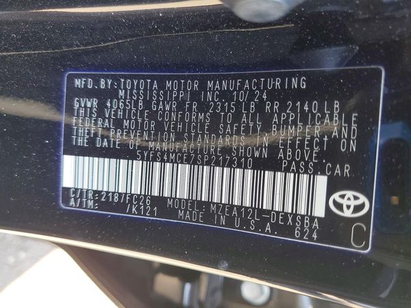 2025 TOYOTA COROLLA